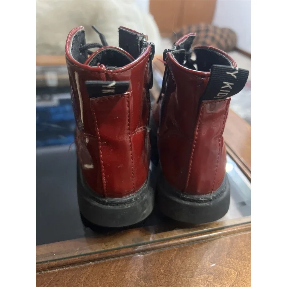 Toddler ‎ Combat Boots with Zipper Maroon size 12